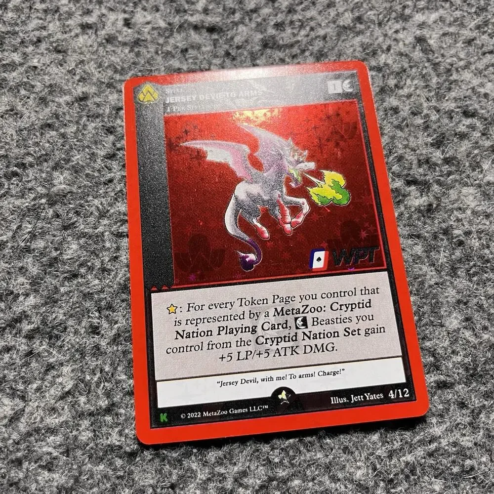 MetaZoo Jersey Devil to Arms Full Holo WPT Poker Kickstarter 4/12 2022 NM